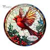 Holiday Hanging Art for Windows Christmas Acrylic Window Decor, 2D Holographic Stained Glass Double Sided Festive Ornament with Metal Chain,
