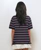 GENERALIDEA Striped Loose Collar Half Knit [Navy] / Gf2Lkp530