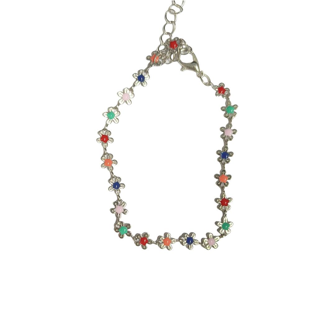 Color Beaded Small Flower Necklace Women'S Summer Temperament Collarbone Chain Versatile Girlfriend Neck Chain