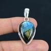 Natural Blue Fiery Labradorite Gemstone Pendant, 925 Sterling Silver, Pendant Jewelry, Handmade Silver Pendant Jewelry for Gift, Easter Gift