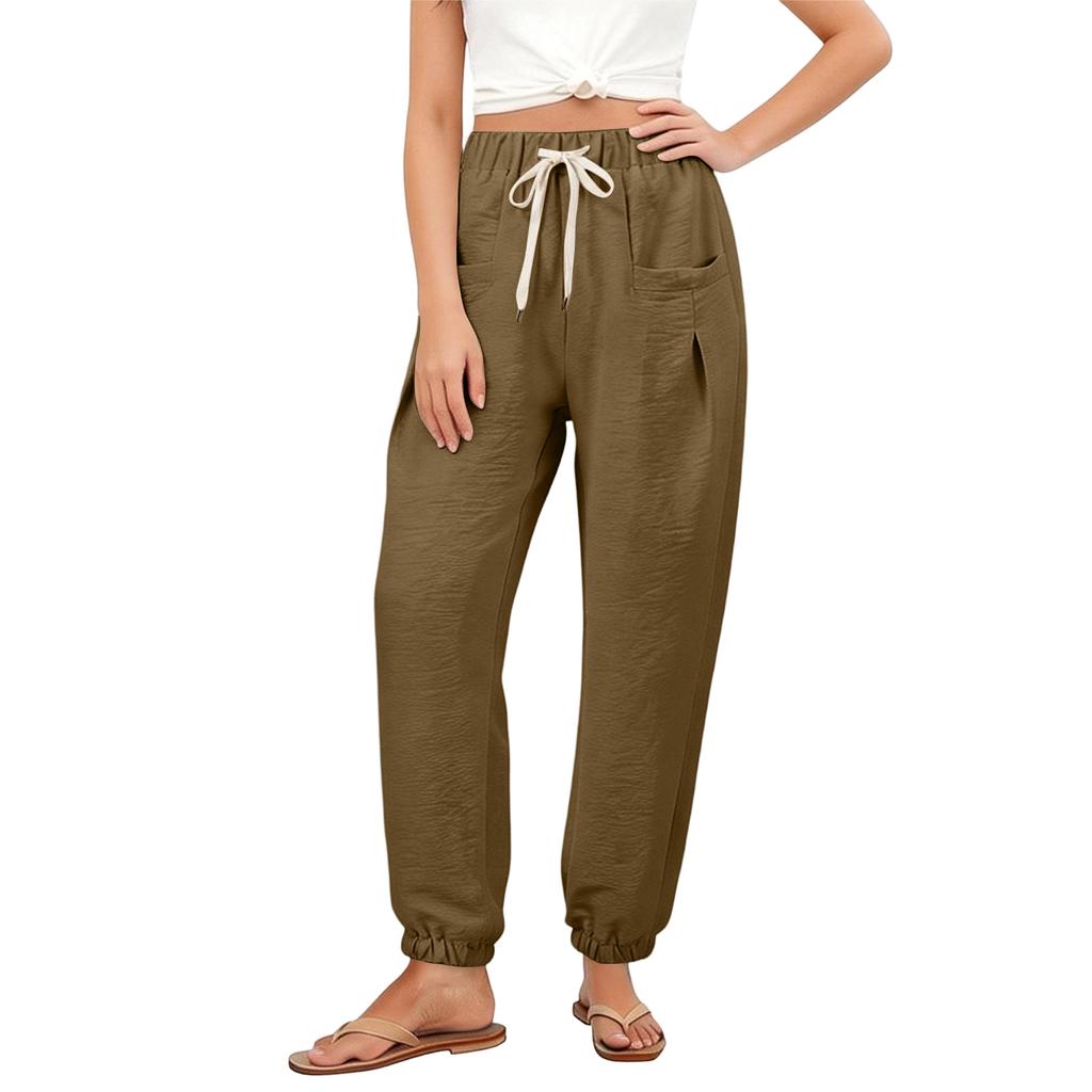 Women's Loose-fitting Wide-leg Pants, Casual Loose-fitting Pants, High-elastic Waistband, Long Pants With Pockets