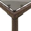 Garden Table with Glass Top Brown 115x54x74 Cm Poly Rattan