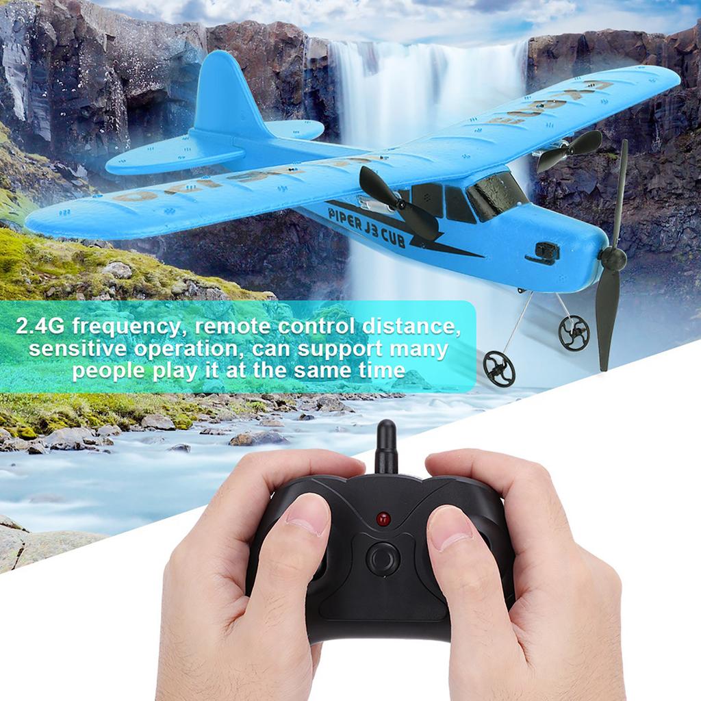 2.4G Remote Control 2 Channel Aircraft Helicopter Airplane Kids Toy Model (Blue)