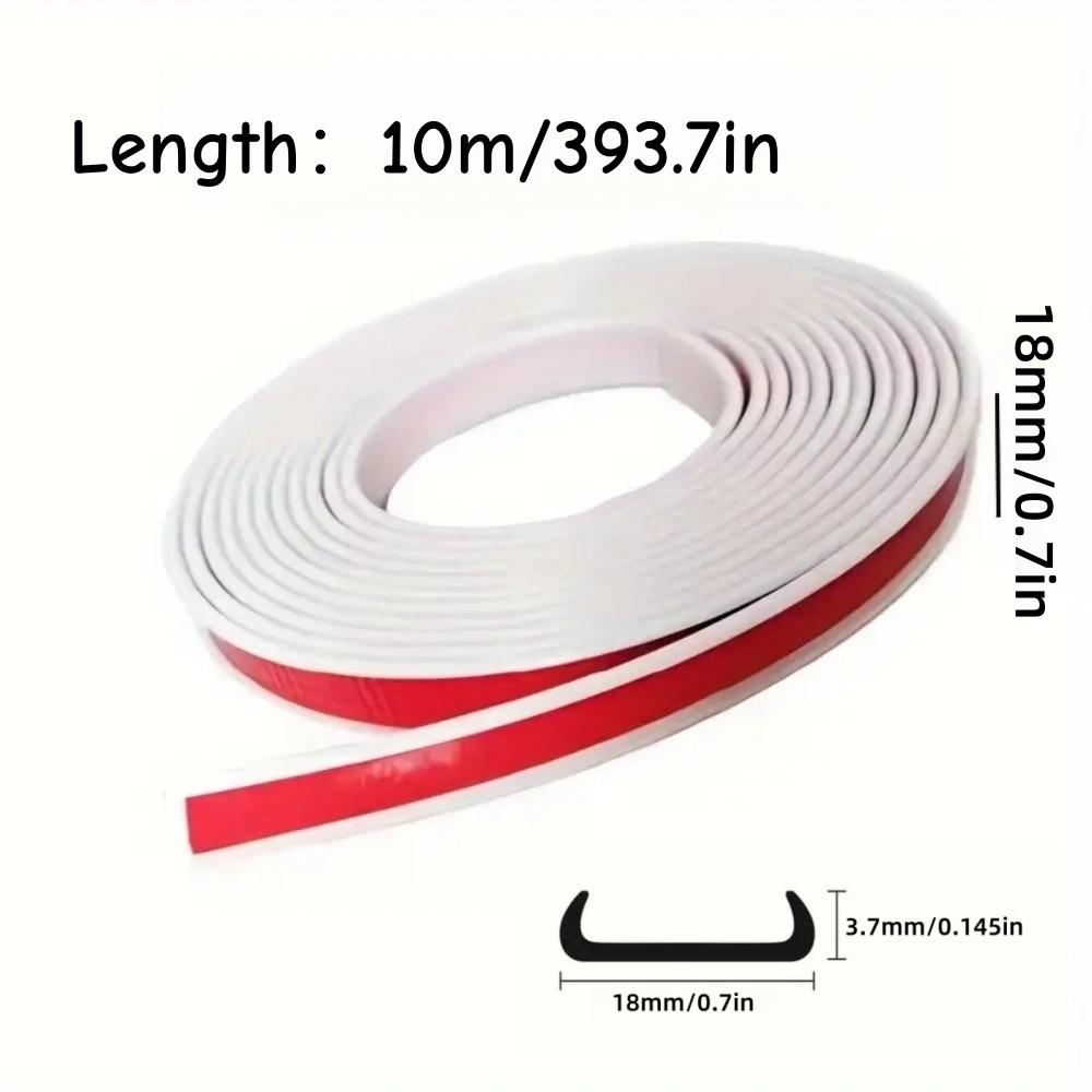1 Pc 393.7 Inch U-shaped Self-adhesive Edge Tape, Suitable for Flexible TPE Corner Protectors of Furniture - Self-adhesive