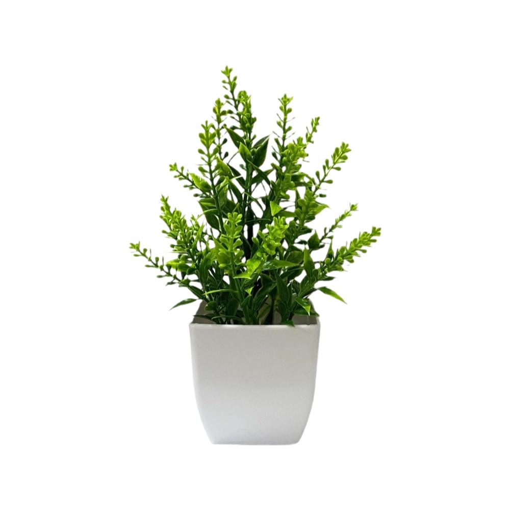 Maintenance Free Artificial Potted Plant with Flower Pot Vivid Shape Artificial Bonsai Evergreen Design Fake Green Plant