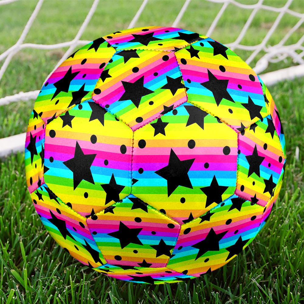 Dazzling colors Indoor Soccer Ball Colorful Machine Stitched PVC Size 5 Team Training Competition Ready Durable High-Bounce Cool Sports Gift