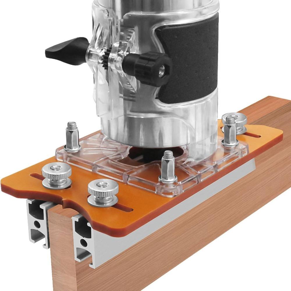 4pcs Compact Design Palm Router Base 2 in 1 Wood Trimmer Base Router Slotting Bracket For Cabinet
