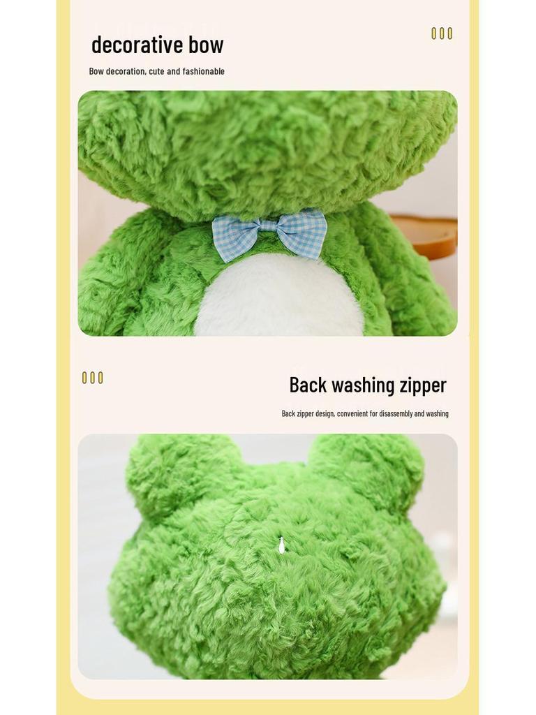 Green Frog Plush Toy - Large Soft Doll for Girls, Sleeping Hug Pillow