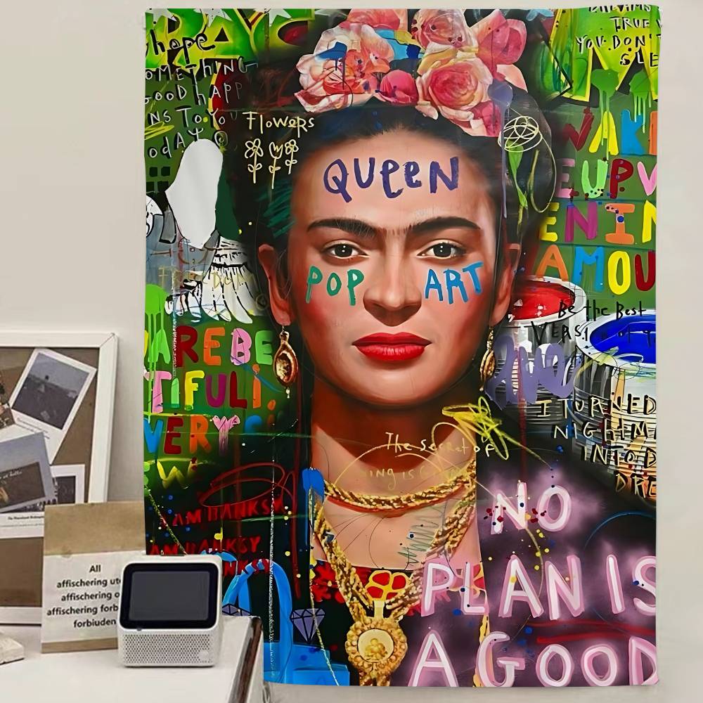 Tapestry Anime Pittura di FFrida KKahlos Tappeti Floreali Hippie per Parete Arredo Stanza dei Letti Decorazione da Parete Decorazione per la Casa