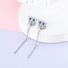 New Tassel Earrings 925 Silver Butterfly Snowflake Star Moon Tassel Ear Studs For Women Fine Engagement Birthday Jewelry Gifts