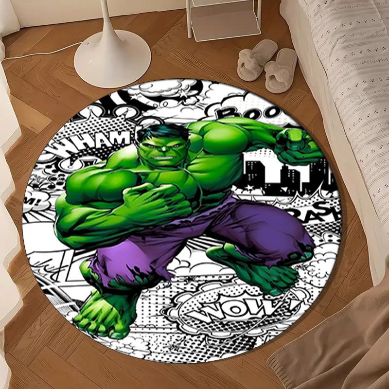 Hero Power Breaks Through Round Rug for Livingroom,Bedroom, Palyroom, Chair Rug, Area rug, Circle Carpet, Large Size Decor Fan Christmas gift