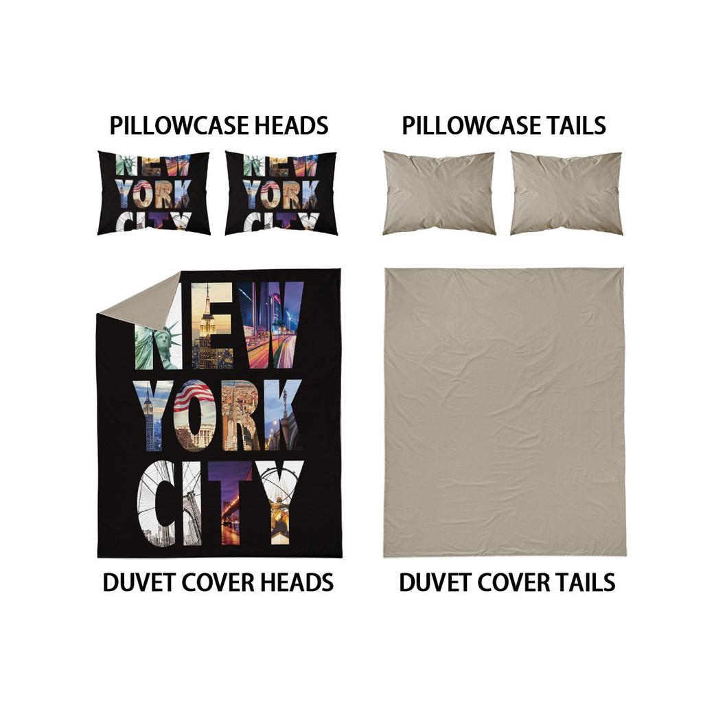 Manhattan Times Square Three-Piece Digital Printing Bedding Four-Piece Set