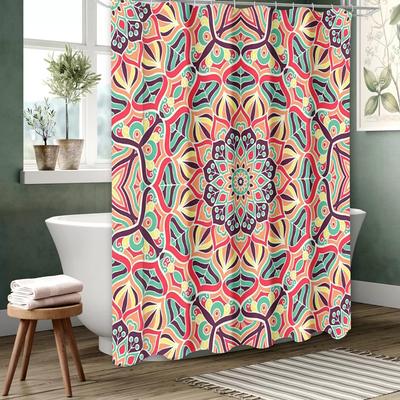 Mandala Pattern Bathing Curtain Bathroom Shower Curtain Waterproof With 12 Hooks Home Deco Free Ship