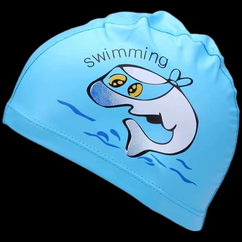 Kids Waterproof PU Dolphin Swim Cap Kids