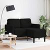 VidaXL 2-seater Sofa with L-shaped Chaise Lounge Black 125 Cm Fabric, 2-seater Bedroom Sofa, Loveseat, Two-seater Sofa, 4107063