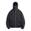 Men's Cross Border New American High Neck Face Protection Hoodie Black Basic Heavy Duty Zipper Cardigan