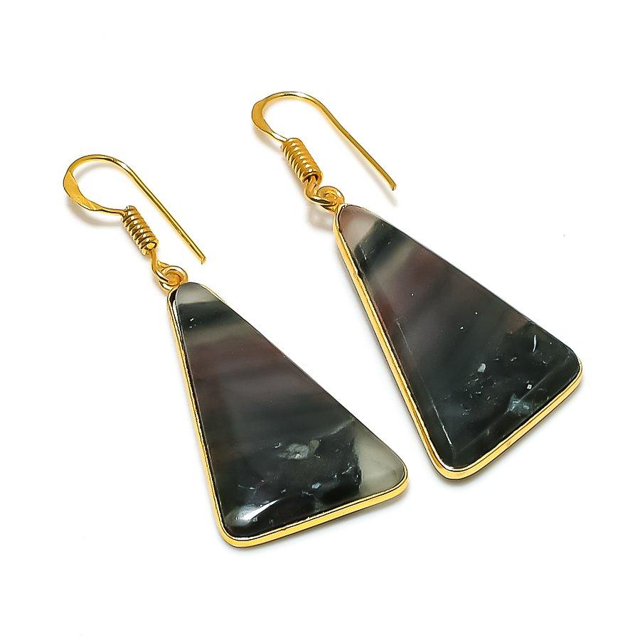 Boulder Opal Gemstone 925 Solid Sterling Silver Jewelry Earring 1.97" GK-5760