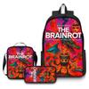 Printed Backpack Wooden Stick Man Shanhaijing School Bag Pencil Case