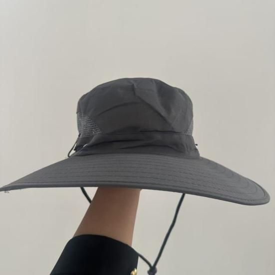 Adjustable Wide Brim Fisherman Hat Polyester Fiber 56 cm 1 Pc