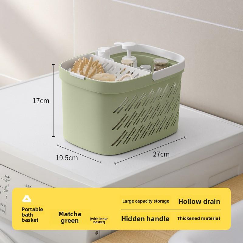 Hand-held Bath Basket Storage Basket, Bathroom Hand-held Bath Basket Dry and Wet Separation Storage Basket, Bathroom Bath Basket