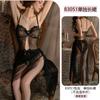 Original Erotic Underwear Pure Desire Lace Seductive One-piece Suit Gauze Skirt Set Women See-through Uniform Pajamas 1043