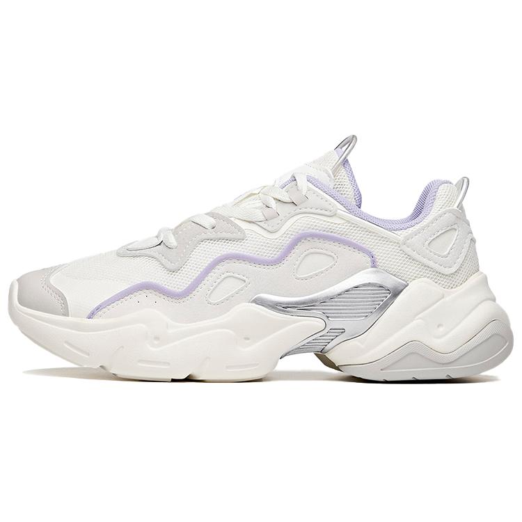 New ANTA Chunky Sneakers Women's Low top Ivory White/Shade 1 Gray 122038883-1