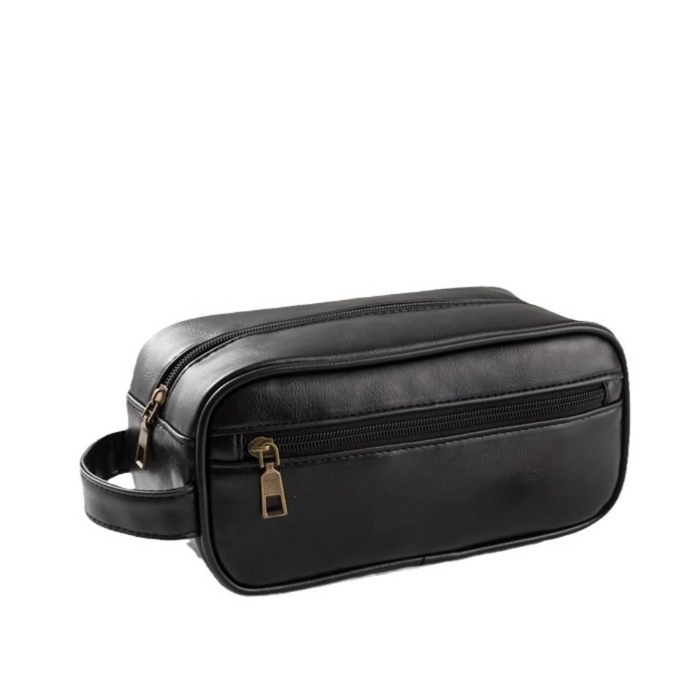 Large Capacity Men Cosmetic Bag Zipper Toiletry Storage Bag Simple PU Wash Bag  Toiletry Case