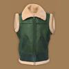 Winter youth zipper not hooded casual side seam pocket fur integrated vest