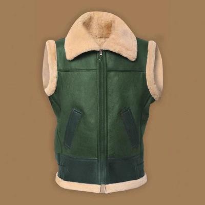 Winter youth zipper not hooded casual side seam pocket fur integrated vest