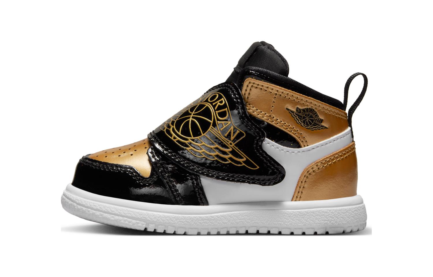Jordan Sky Jordan 1 Mid Black Metallic Gold White TD DV6068-071 23.5