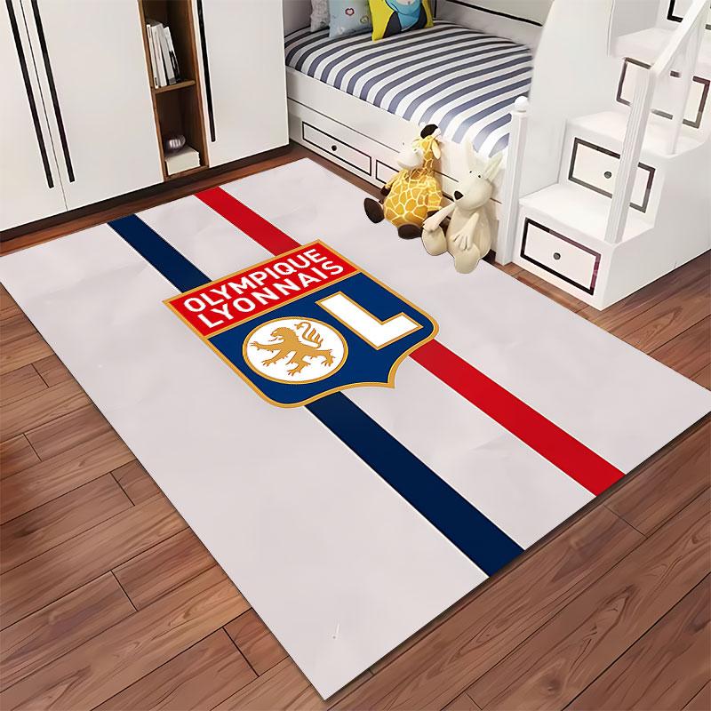 Olympique Lyonnais Logo Carpet suitable as a non-slip mat for the living room or bedroom sofa