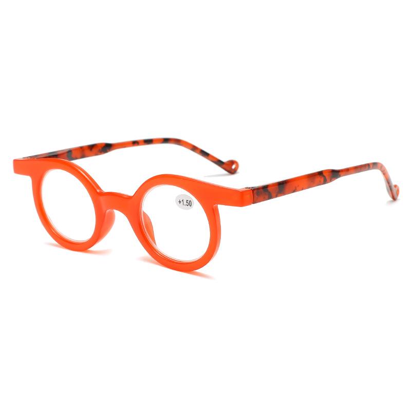 European Retro Round Frame Color-Block Reading Glasses - Stylish, Versatile, Niche Eyewear.