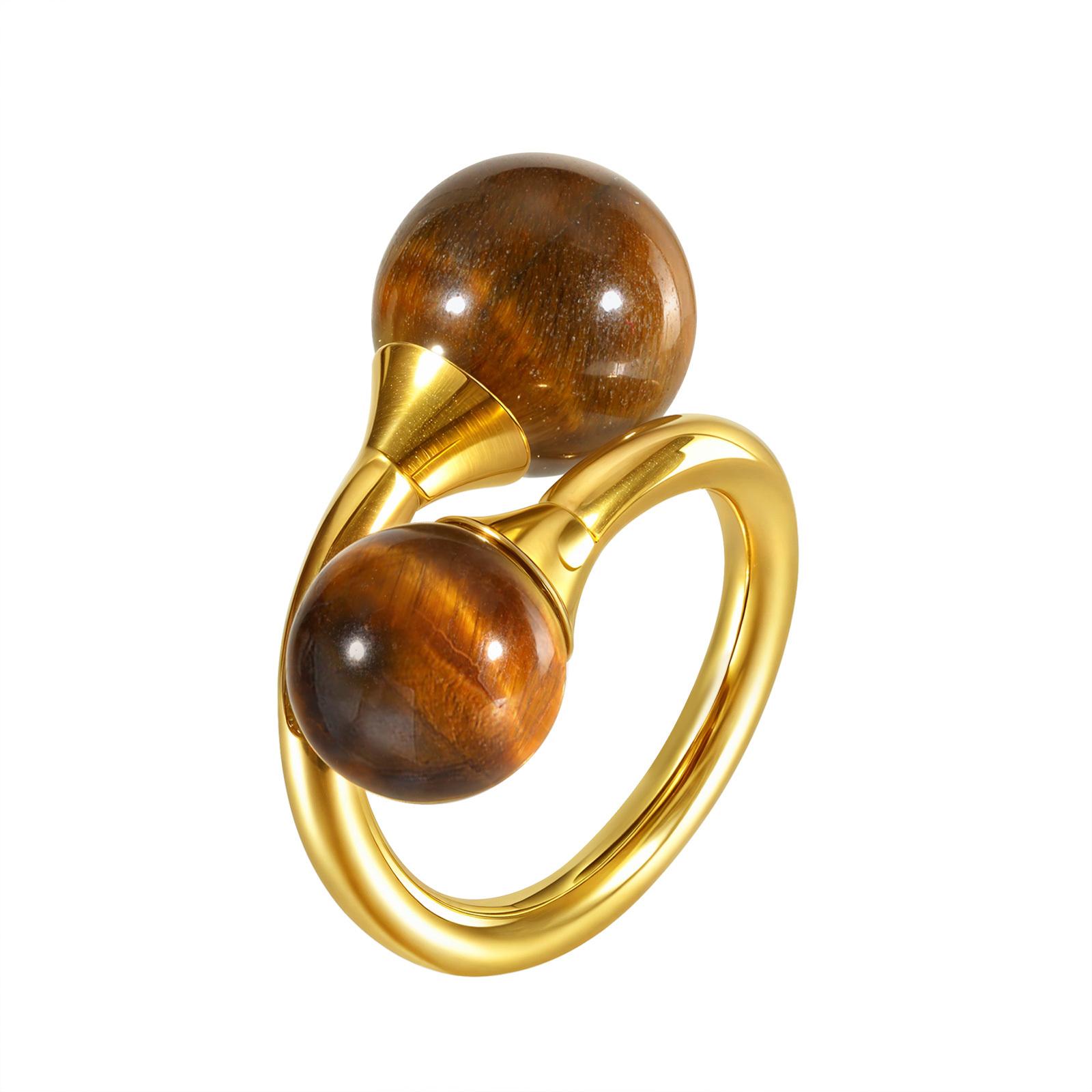 

Vnox Chunky Ball Rings For Women Girls, Chic Tiger Eye Stone Opening Adjustable Ring, Simple Jewelry Birthday Party Gifts 6