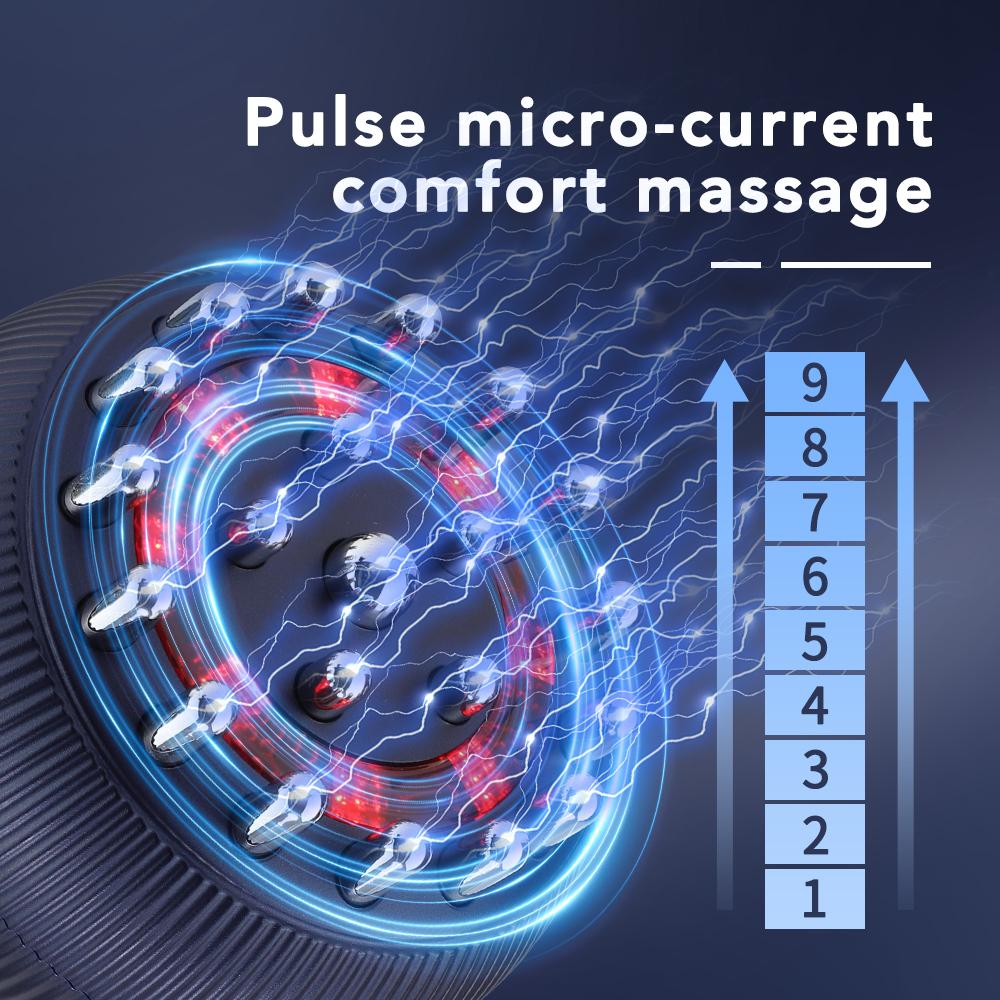 Electric Meridian Brush Body Massager 9 Gears Vibrate Gua Sha Microcurrent Hot Compress Scraping Lymphatic Drainage Device