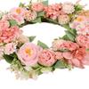 11cm Spring Front Door Wreath with LED Light Colorful Festive Decoration Flower Wreath Decor for Home Holiday Wedding Party