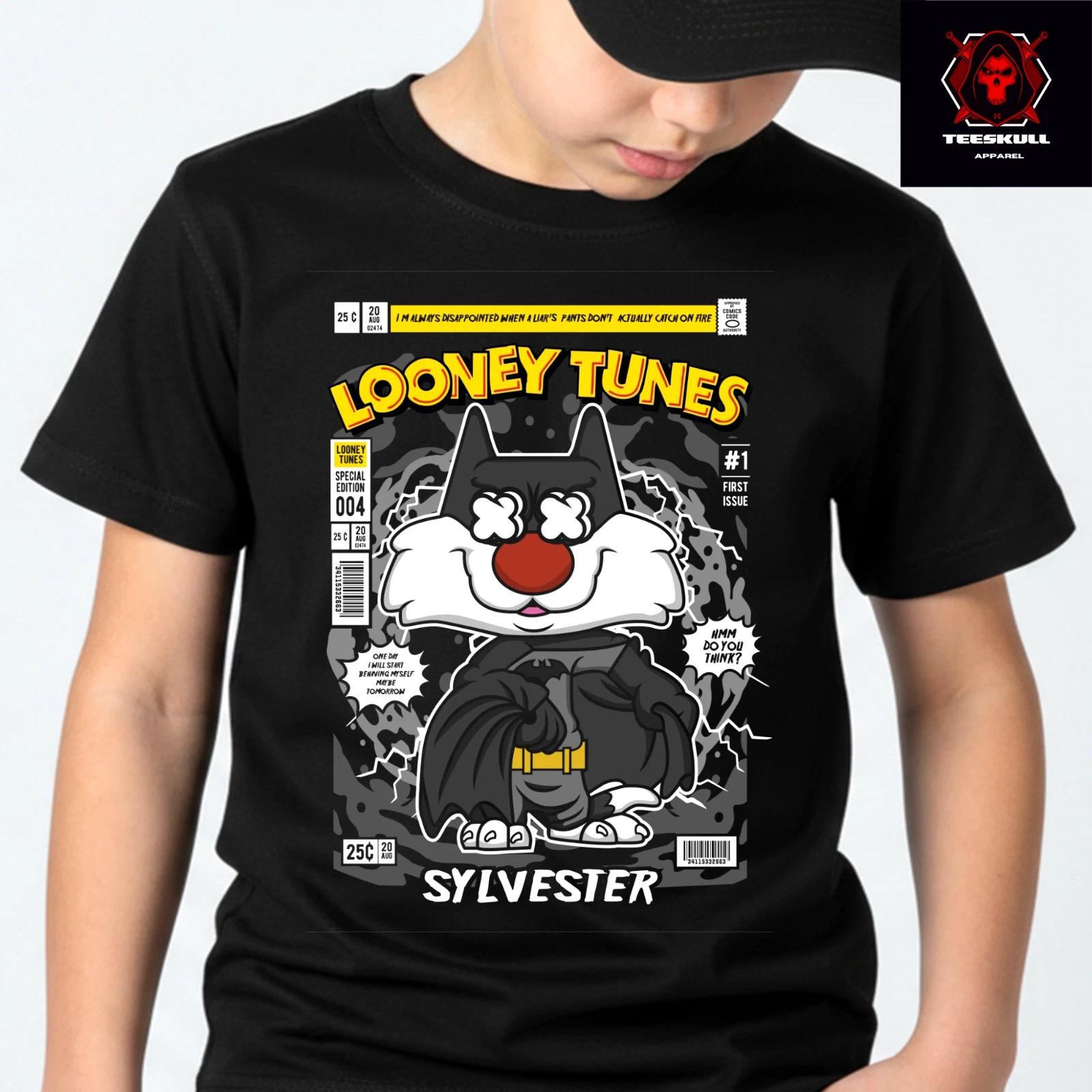 Looney Tunes Sylvester Cartoon Character Premium Cotton Kids T-Shirt M