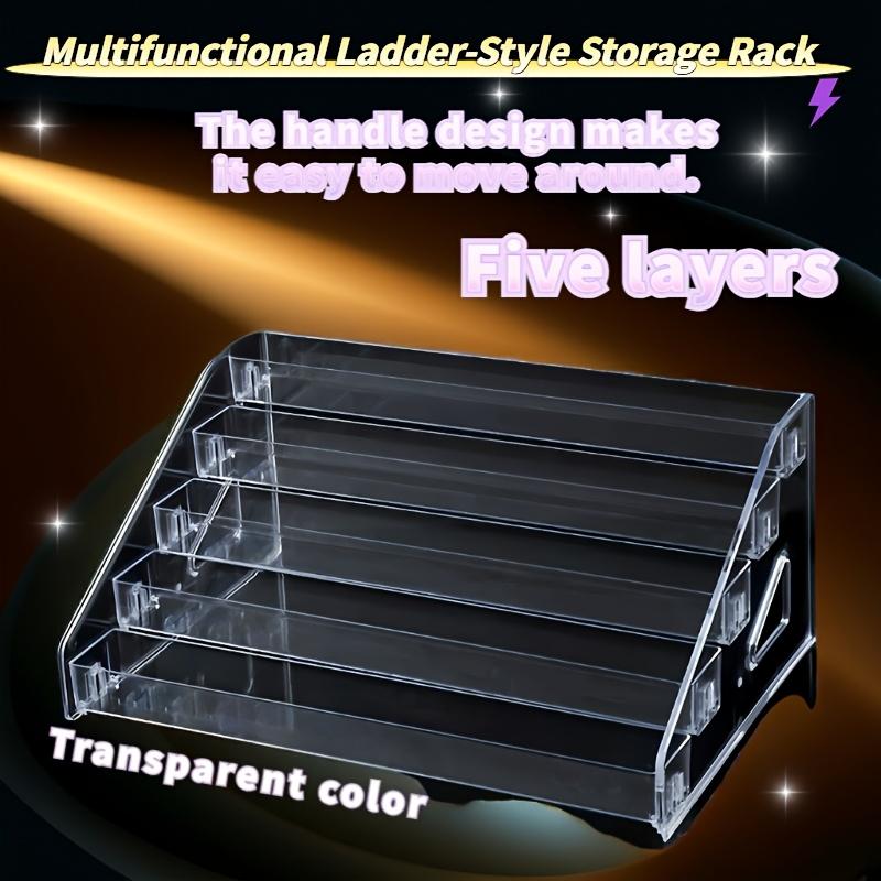 1pc Acrylic Display Stand, Transparent Five-Tier Storage Box, Step Display Rack, Multi-Functional Cosmetic Lipstick Organizer чистый