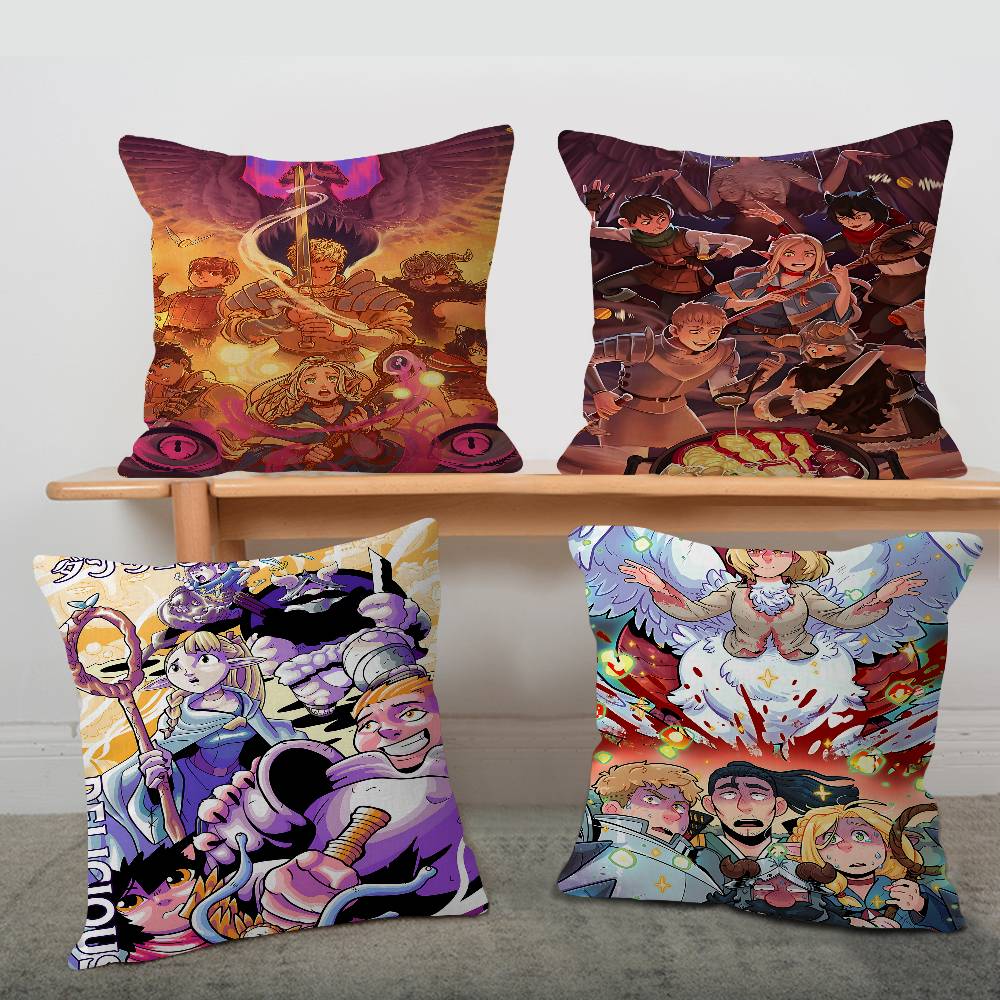 Anime Delicious In Dungeon Cushion Cover Polyester Sofa Cushions Decorative Throw Pillows Home Decoration Pillowcover