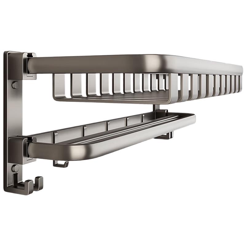 Punch-Free Bathroom Towel Rack & Storage Shelf