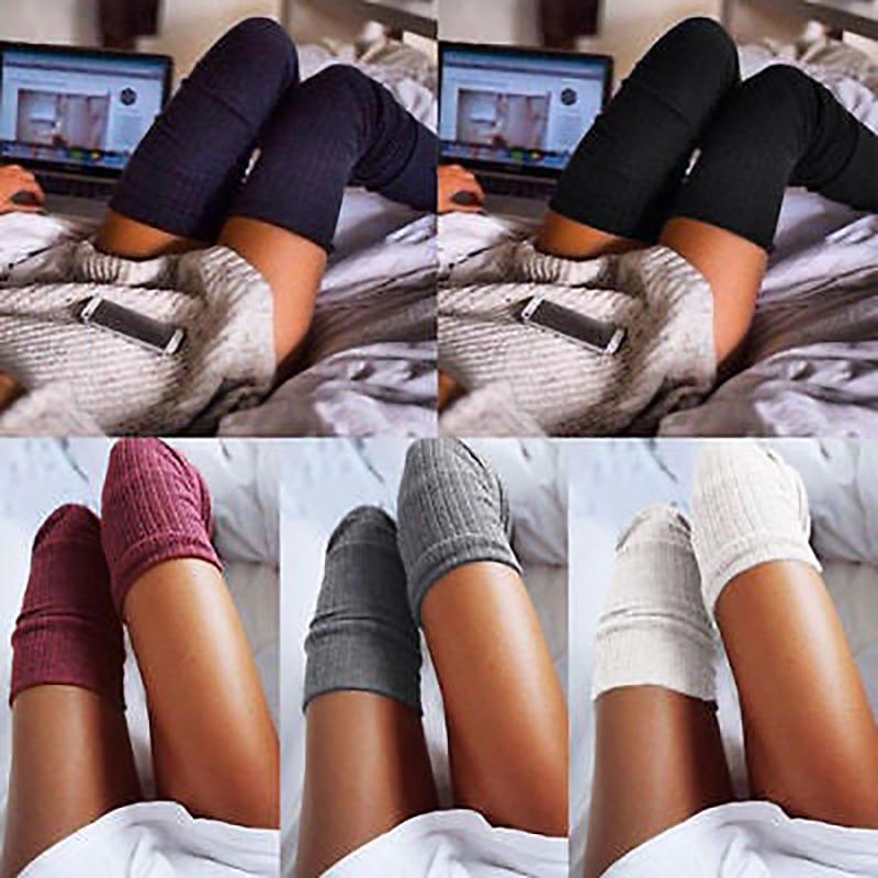 Long Socks Women Autumn Casual Warm Winter Stripe Knitted Thick Stockings