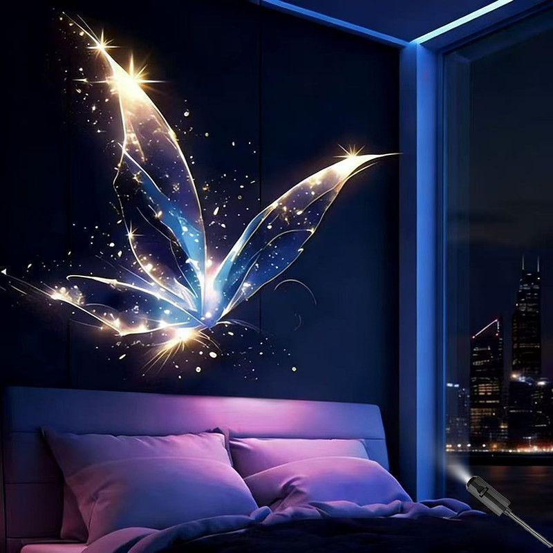 Usb Butterfly Projector Lamp Romantic Gift For Couples Bedroom Ambient Light