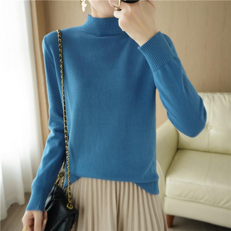 Damegenser MODERN NEW SAGA Vårullgensere Turtleneck strikket genser Høst Dame Jumper Strikket Topp