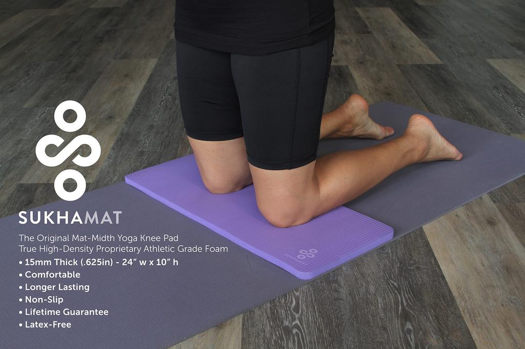 SukhaMat Yoga Knee Pad Cushion Best Exercise Knee Pad Eliminate Pain During Yoga or Exercise Extra Padding Support for Elbows Complements Your Yoga