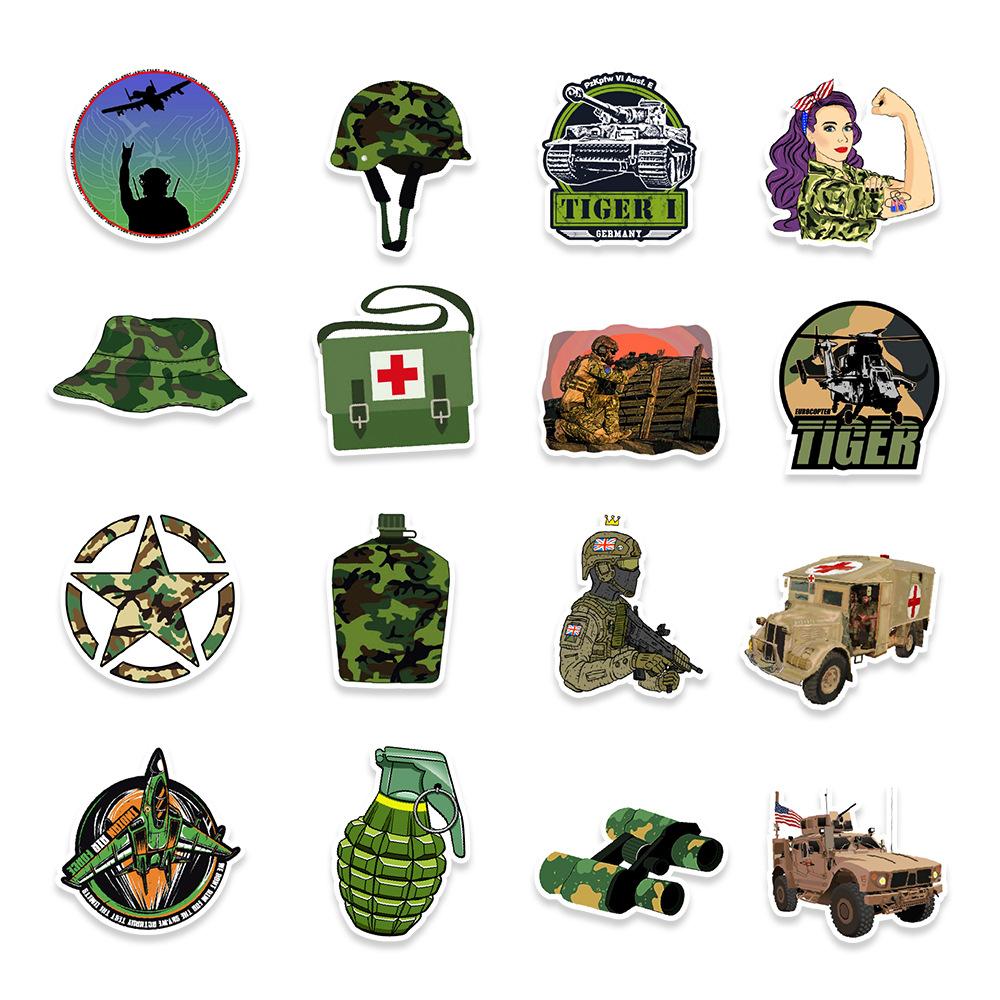 50 Autocolante Graffiti pentru Fani Militari Mașină Motocicletă Skateboard Decorațiuni Exterioare Autocolante Impermeabile