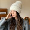 New Wool Hat Women's Autumn and Winter Warm and Cold Ear Protection Hat Fleece Thickened Hairball Knitted Hat