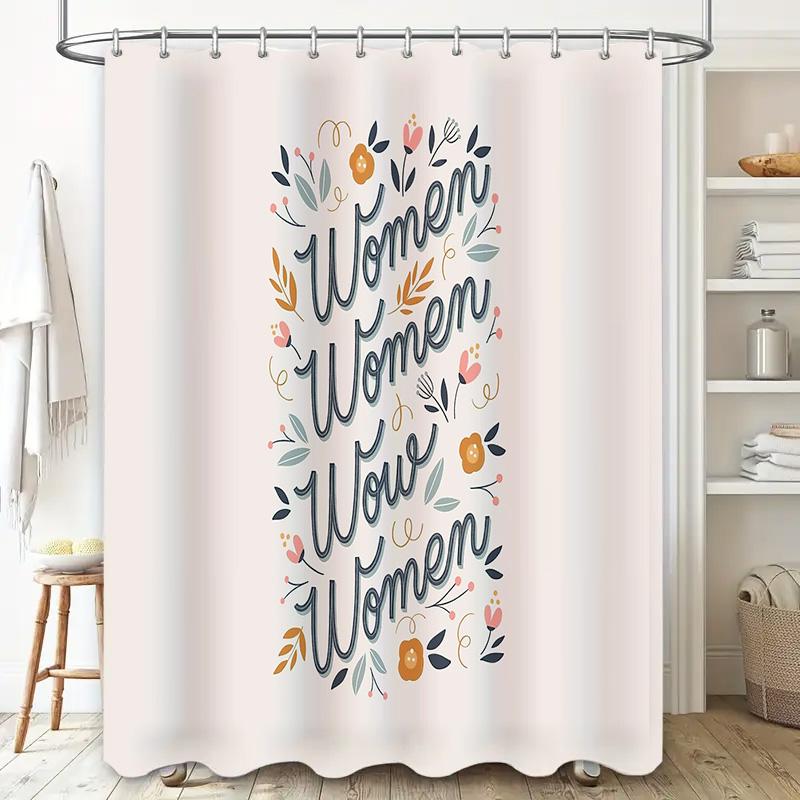 Vintage Floral Shower Curtain Botanical Pattern Bathroom Decor Waterproof Fabric Liner Farmhouse Rustic Home Textile Wall Hangin