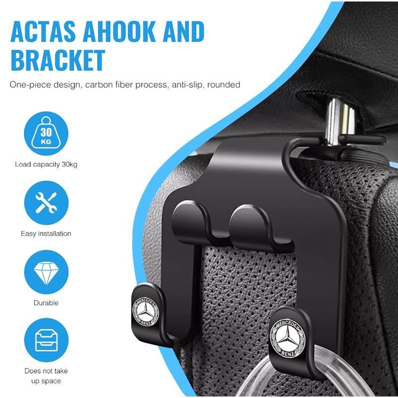 Car Seat Headrest Hook Multifunctional Storage Mobile Phone Holder For Mercedes Benz AMG W124 W202 W203 W204 W210 W211
