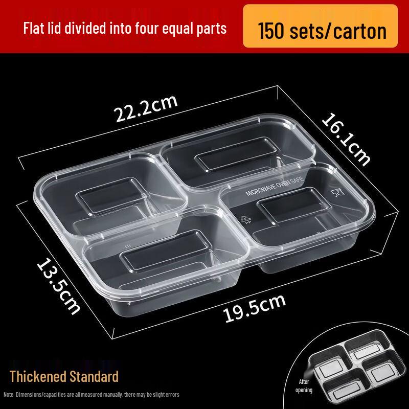 777 Disposable 4-Compartment Takeaway Bento Box