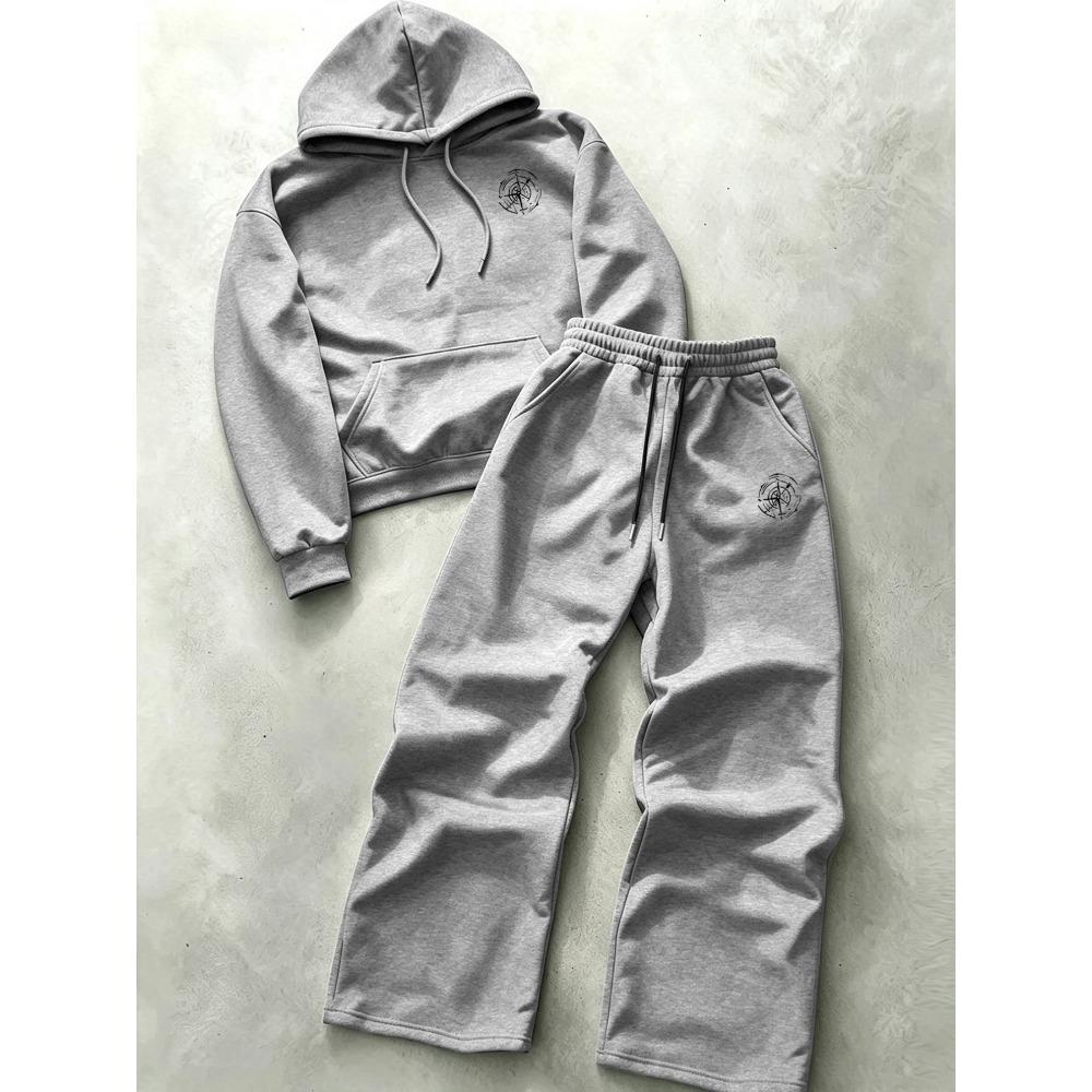 Herren Compass Bergabzeichen Print Hoodie & Jogginghose 2-teiliges Outdoor-Set