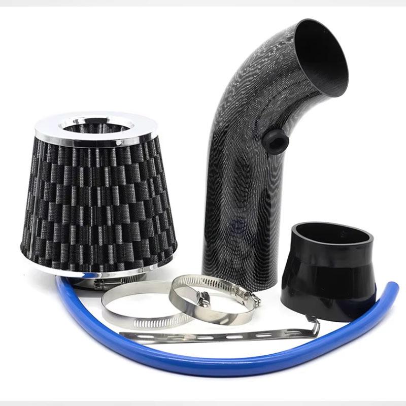 Universal Car Racing Cold Air Intake System Turbo Induction Pipe Tube Kit Cone High Flow Performance Air Filter Inlet 3" 76mm